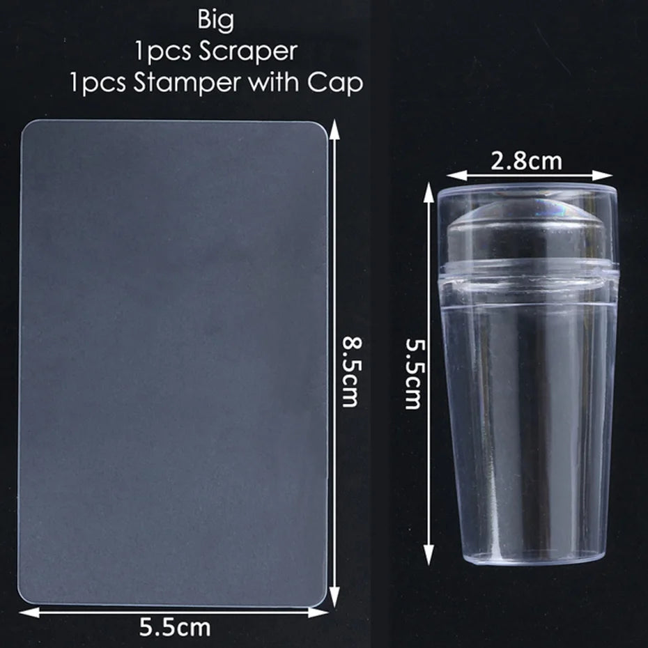 Jelly Silicone Transparent Nail Stamper Set with Scraper Stone's Store