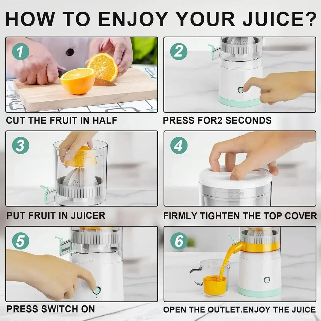 Portable Electric Juicer Electric Juicer Orange Juice Squeezer Fruit Juicer Household Orange Lemon Blender USB Charging Kitchen HELLO NEW WORLD Store