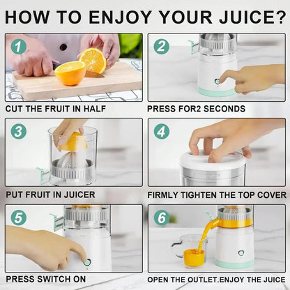 Portable Electric Juicer Electric Juicer Orange Juice Squeezer Fruit Juicer Household Orange Lemon Blender USB Charging Kitchen HELLO NEW WORLD Store