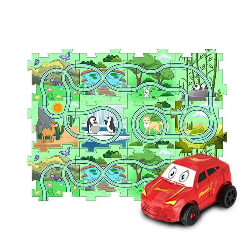DIY Electric Trolley for Kids - Land-Based Puzzle Race Set