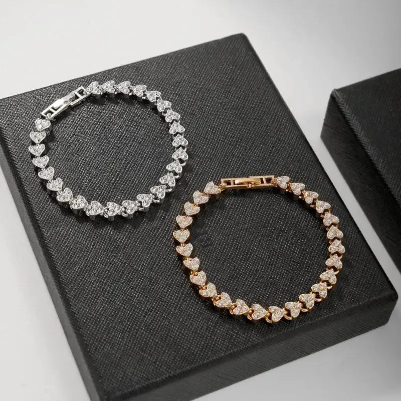 Pulseras de Cadena Geométrica de Cristal Romano de Lujo UILZ para Mujer de Moda