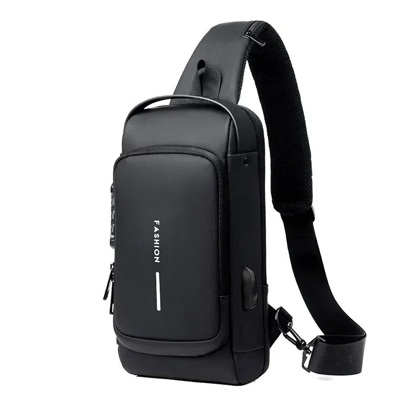 Bolso de pecho antirrobo para hombre, bolsos de hombro con carga USB, bandolera, mochila escolar para viajes cortos, bandoleras tipo bandolera Oxford para hombre