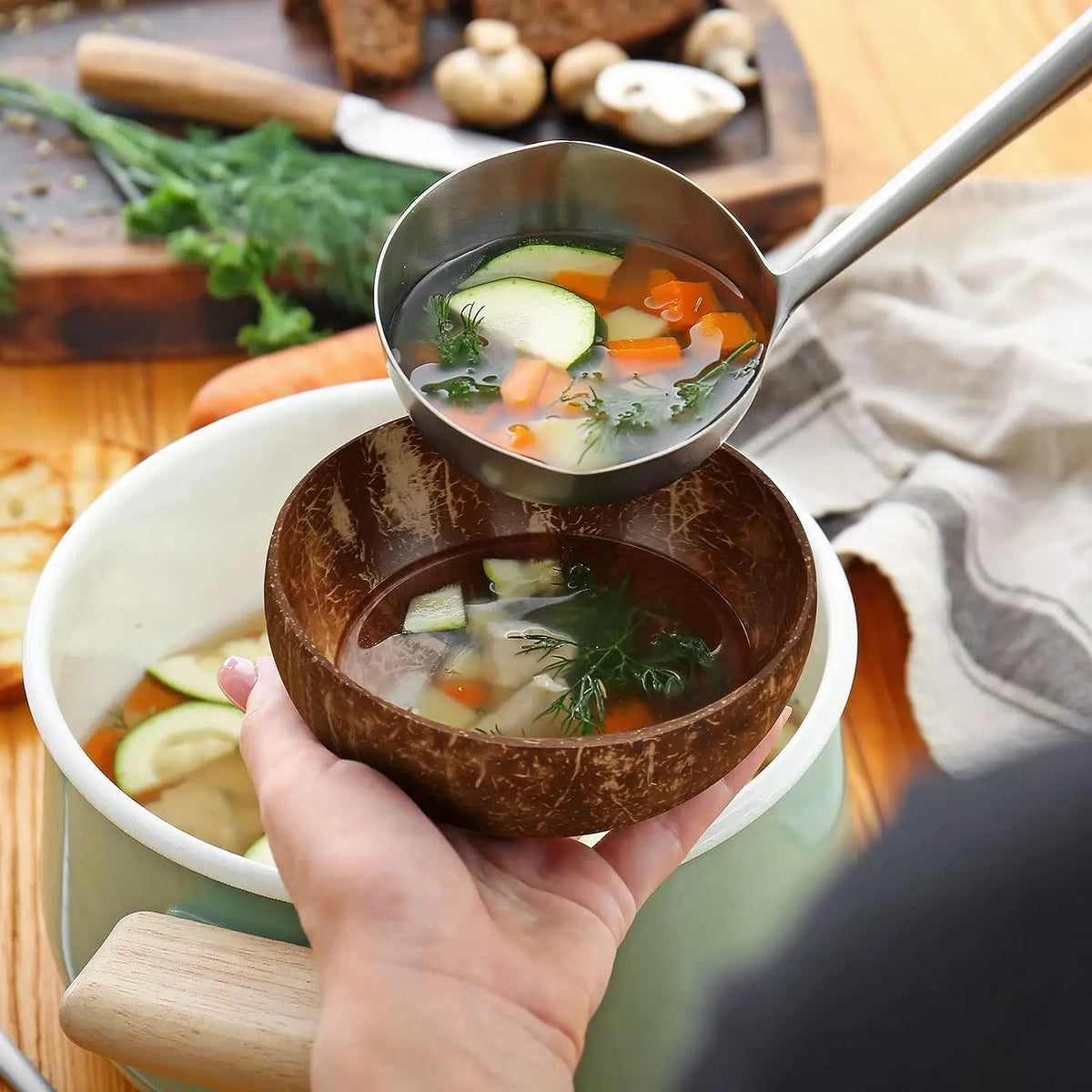 Natural Coconut Shell Bowls TTkewyy Store
