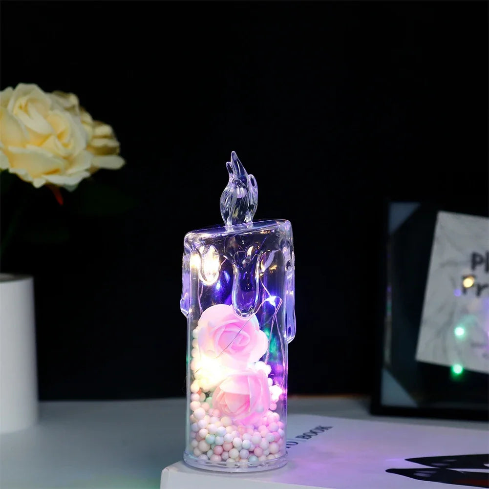 RoseGlow™ Candle Lights 🌹✨ — Real Flame Look, Smoke-Free