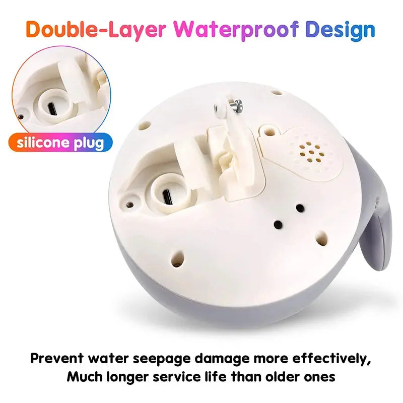 Juguete de baño recargable mejorado para bebés con ballena luminosa a prueba de agua