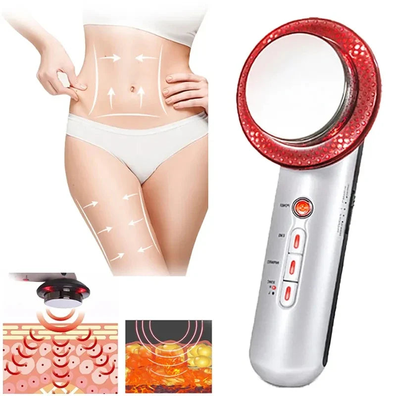 3 In 1 EMS Ultrasonic Cavitation Weight Lose Facial Lifting Body Slimming Massager Galvanic Infrared Lipo Fat Burner Machine Hmeily Official Store