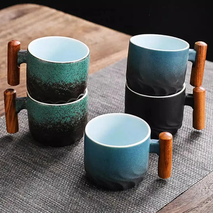Creative Handmade Exquisite Coffee Cup Vintage Coffee Cup With Wooden AliExpress