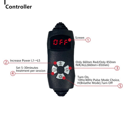 660 850nm LED Red Light Therapy Ankle Massager Infrared Phototherapy Foot Massager Wound Healing Fade Wrinkle Scar