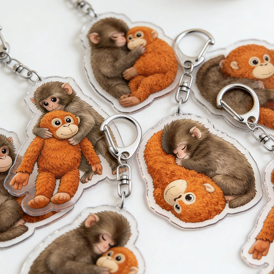 Llavero 3D HugMonkey™ 🐒💖 — Encantador Compañero con Clip