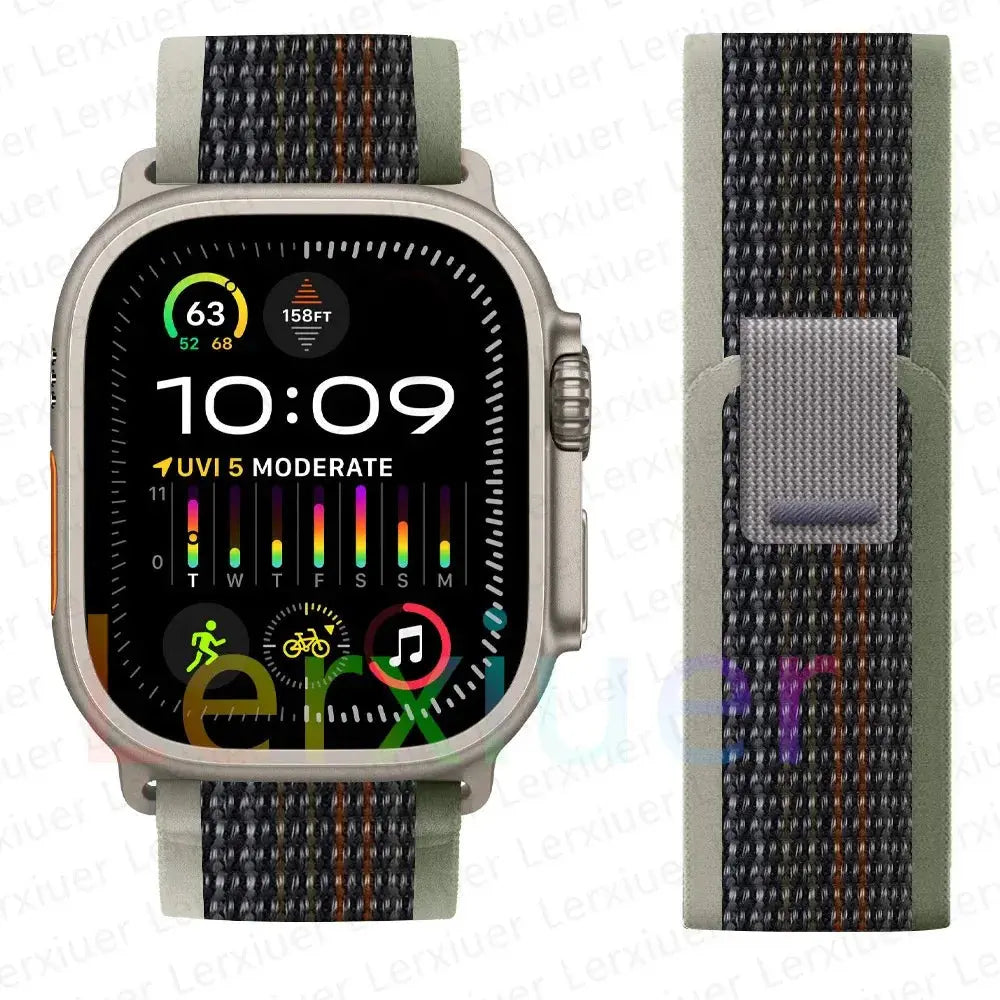 For Apple Watch Series 10 46mm Nylon Loop Magnetic Buckle Watch Band(Smoke Purple) Elegant-Straps Store