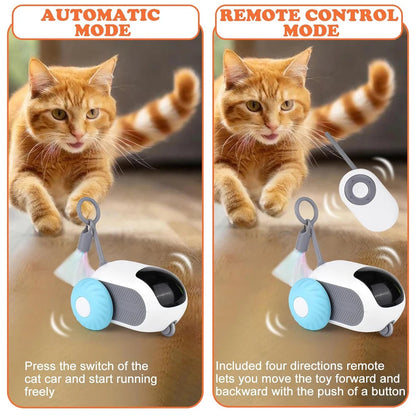 Smart Cat Toy 2 Modes Automatic Moving Remote Controlled Toy Car for Cats Dogs Interactive Playing Kitten Training Pet Supplies Stone's Store