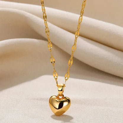 Stainless Steel Love Heart Necklace For Women 2023 New Trendy Lip