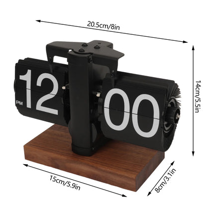 12 Hours Digital Flip Down Clock Minimalist Retro Automatic Turning Mechanical Flip Clock for Home Study Room Decoration