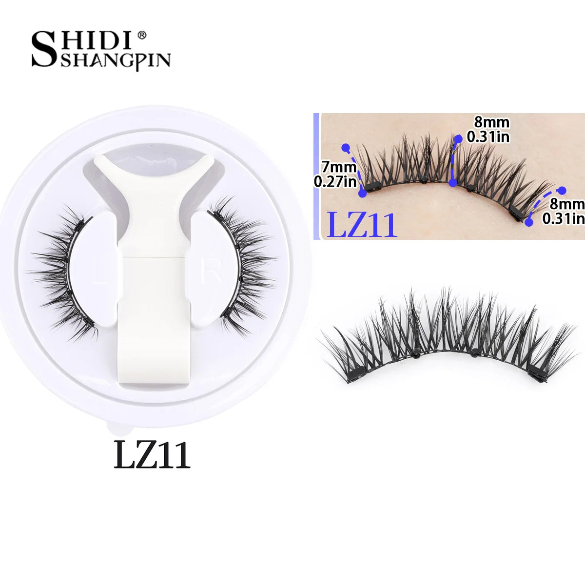 1 Pair Reusable Magnetic Eyelashes Tweezers Set Faux Mink Lashes Handmade 3D Natural False Eyelashes and Magnetic Tweezers Set
