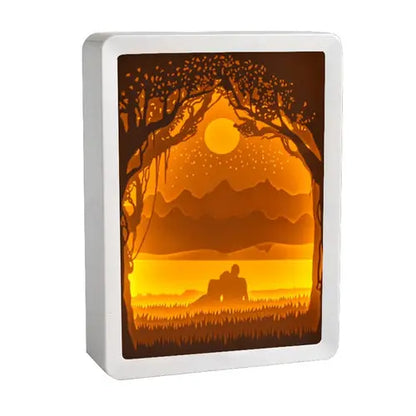Howl's Moving Castle Anime Paper-Cut Light Decor - 3D Shadow Box Lamp