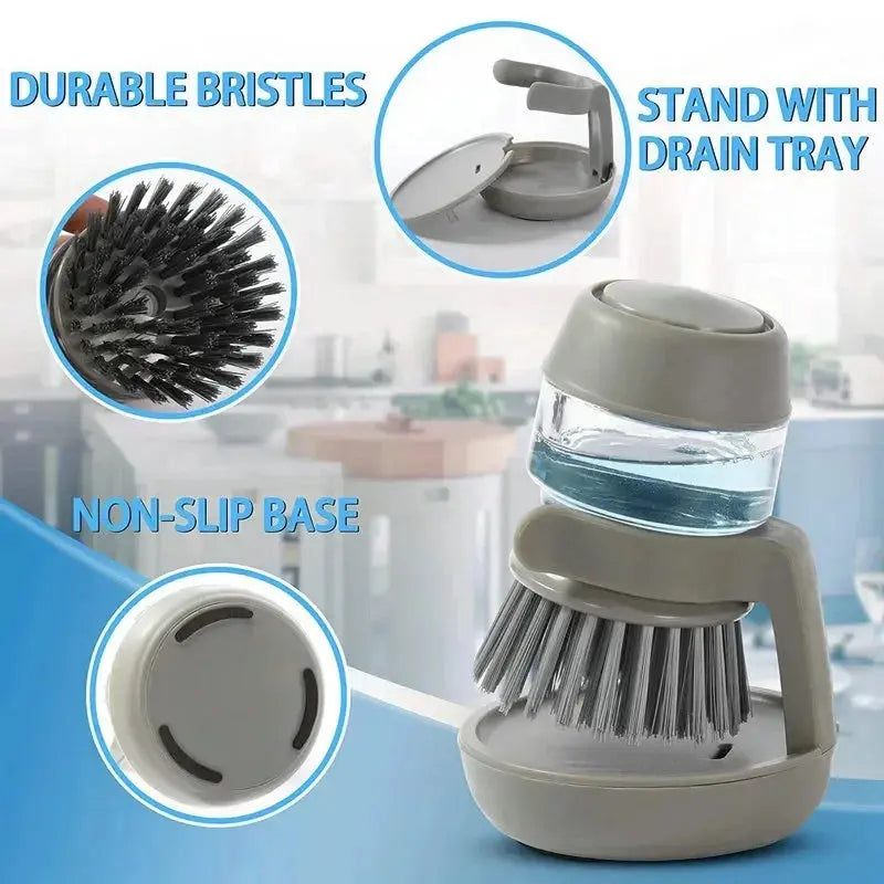 Dish Brush With Soap Dispenser Palm Brush Dish washing Kitchen Scrub