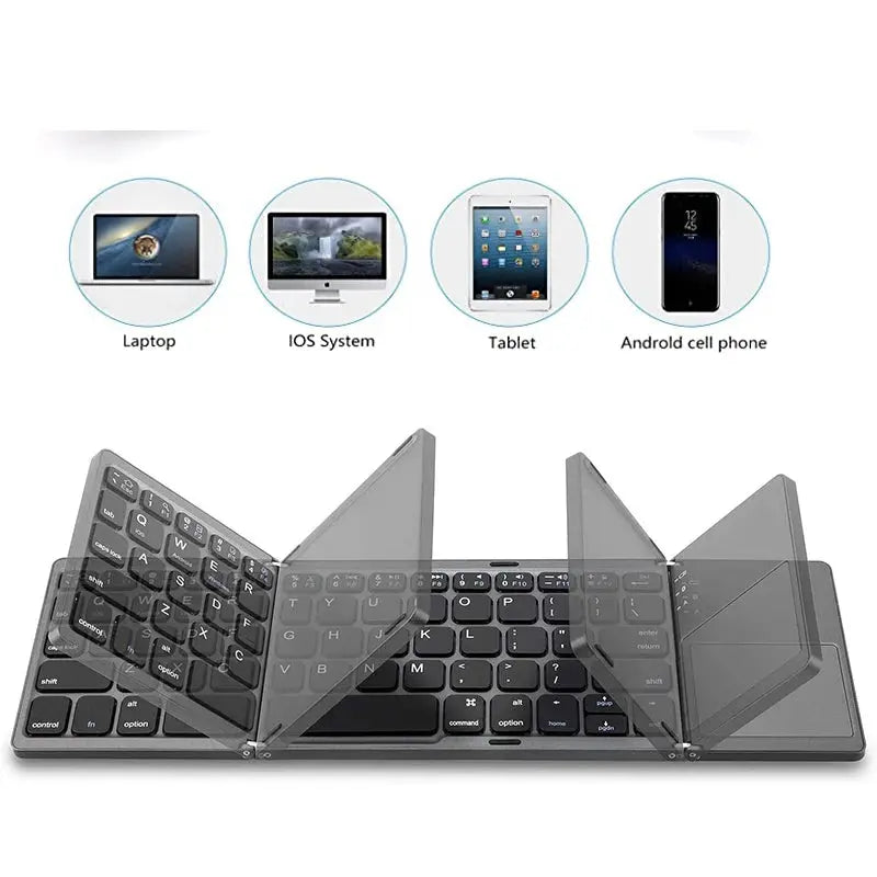 Teclado inalámbrico Bluetooth recargable y plegable para Rusia/España con