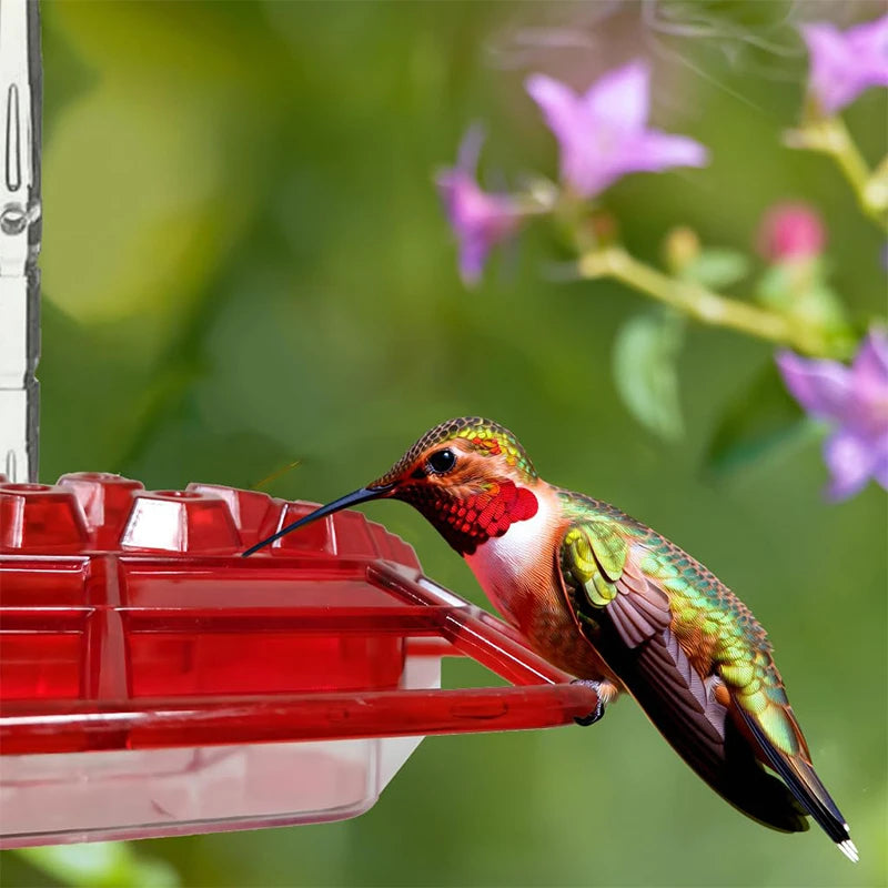 Comedero hexagonal para pájaros silvestres con gancho, comedero para colibríes, comedero para pájaros de jardín, dispensador de agua para mascotas de bosque