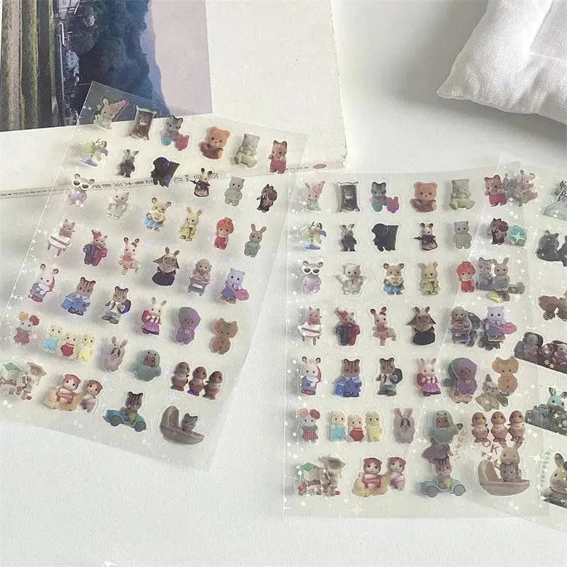 6pcs/10pcs Set Y2K Random Cute Glitter Laser Sticker for Phone Camera Luggage Journal Sticker Kawaii Decoration Sticker Gift Gamilike Store