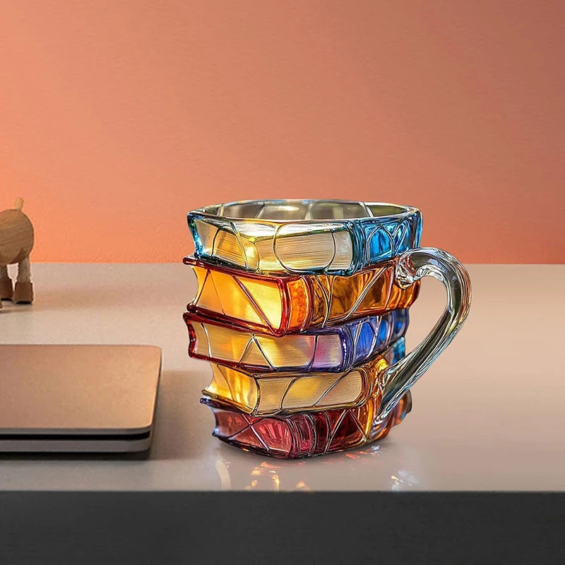 BookBrew™ 3D Stacked Books Mug 📚☕