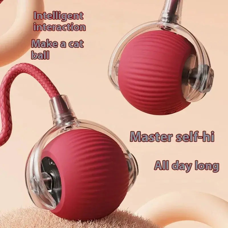Juguetes inteligentes para gatos, bola rodante automática, cola falsa, eléctrica recargable