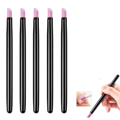 1-5PC Quartz Nail Grinding Pens – Cuticle Remover & Dead Skin Tool for Manicure & UV Gel Polish