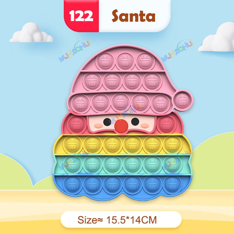 Rainbow Pop Push Bubblle Fidget Anti Stress Relief Toys for Adult Children Special Needs Sensory Toys Interactive Toys for Kids Stone's Store