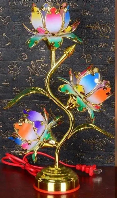 Colorful Lotus Plug-in Three Products Colored Glaze Led Pilot Lamp CJDropshipping
