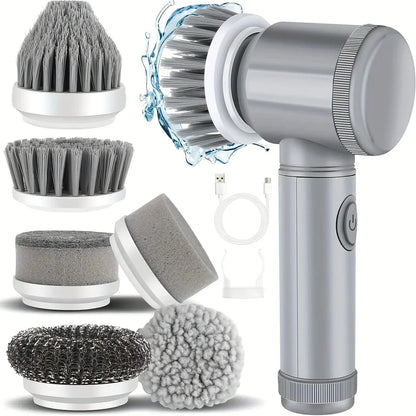 6 in 1 Electric Spin Scrubber,Bathroom Cleaning Brush Power Scrubber