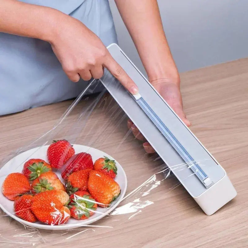Wall Cling Film Cutter Dispenser Magnetic Wrap Food Stretch Film Roll