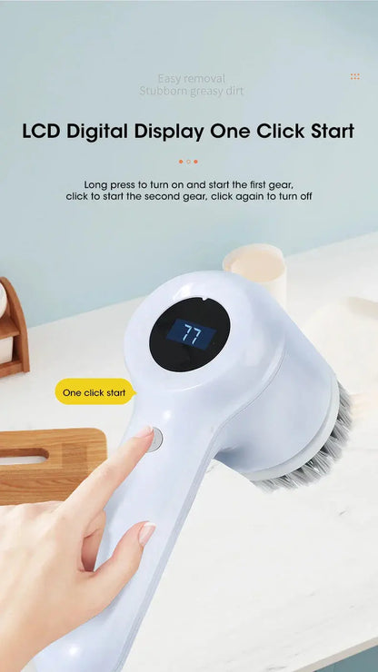 Electric Spin Scrubber, Bathroom Cordless Cleaning Brush Power Scrubber with 5 Replaceable Brush Heads, Electric Cleaning Brush Stone's Store