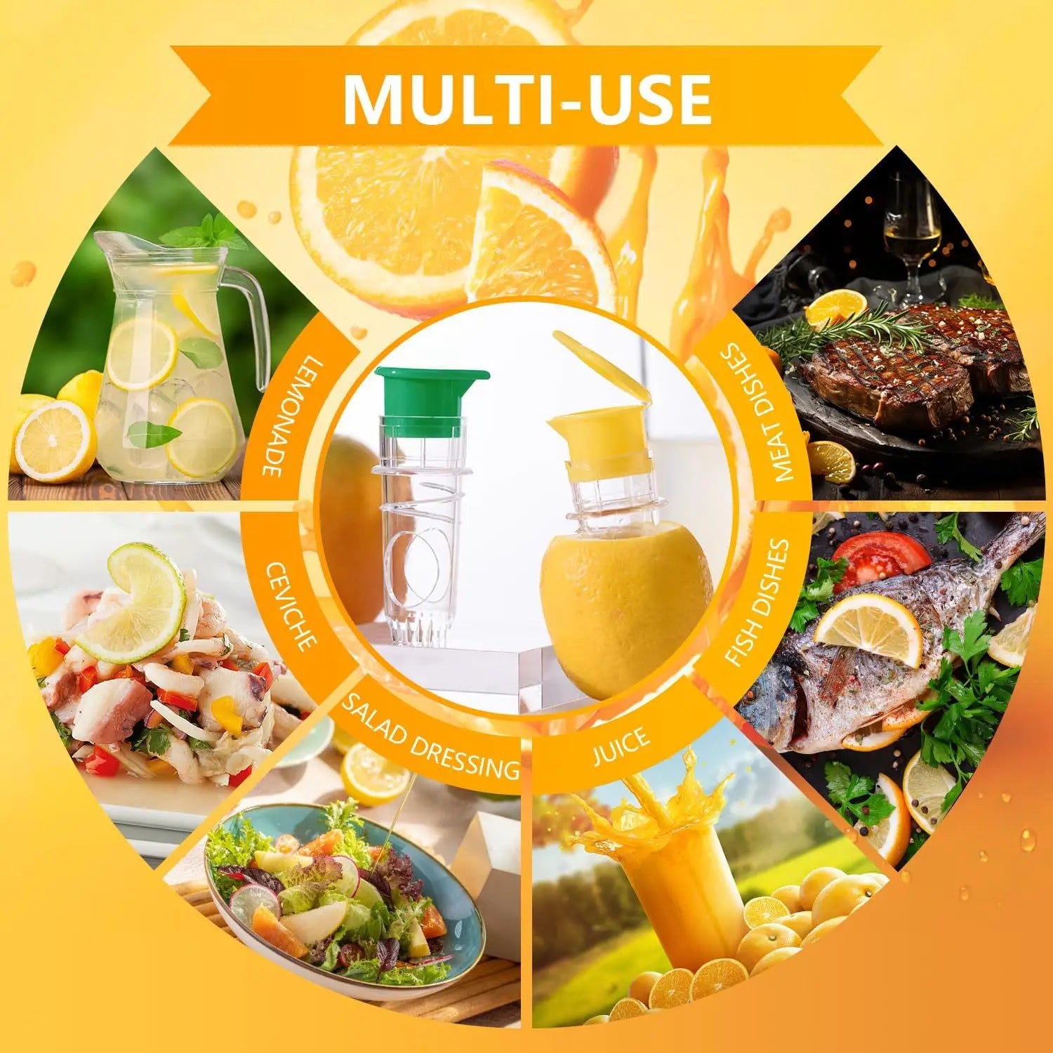 1/2PCS Manual Lemon Juicer Set Screw-Top Citrus Press with Built-In Filter for Lime Orange Juice Extractor Kitchen Tool