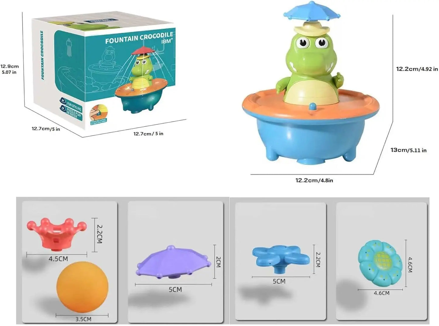 Crocodile Spray Water Toy with LED, Floating Wind Up , New Born Baby Bathtub Water fun Toys, Preschool Toddler gift,bathroom