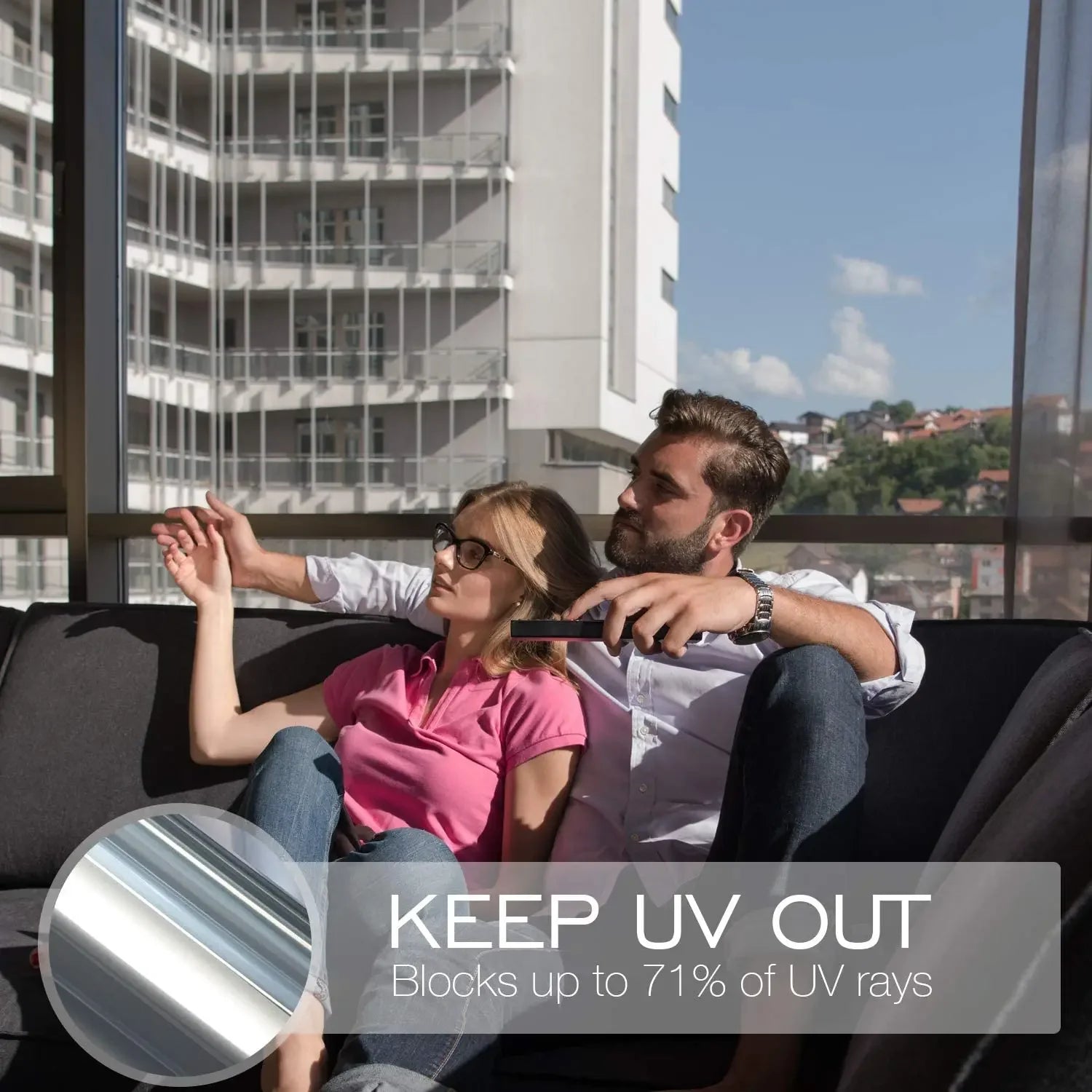 Lámina para ventanas antirreflejo extremo – ¡Privacidad + 99% de protección UV!