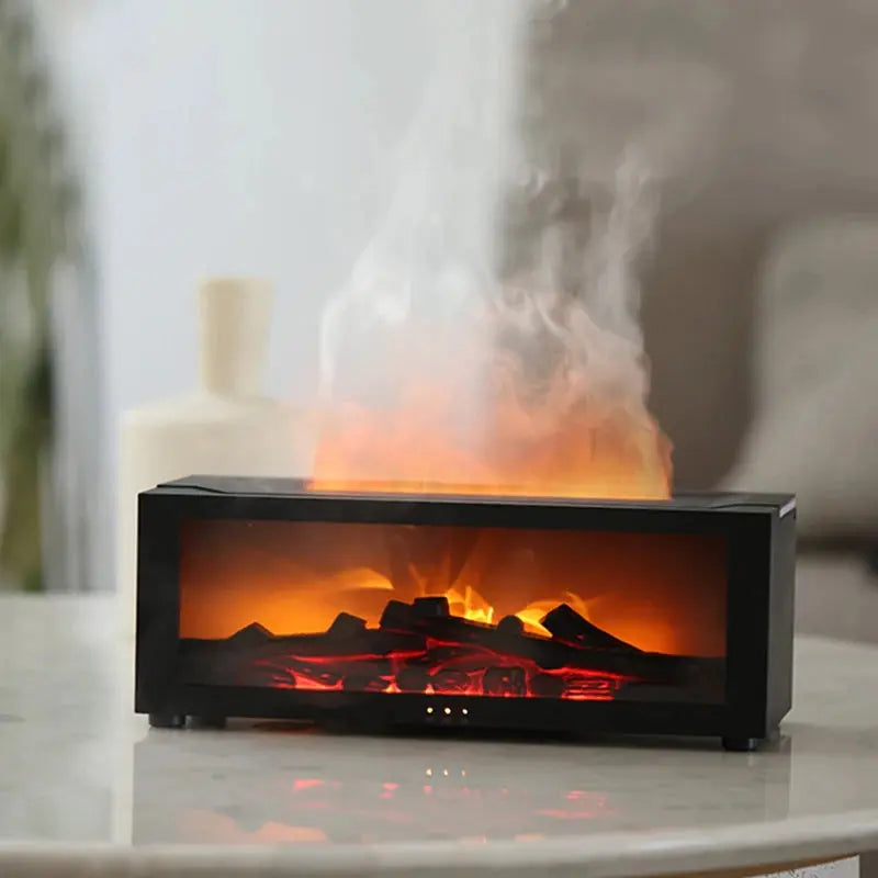 Fireplace Aroma Essential Oil Diffuser Colorful Flame Air Humidifier AliExpress