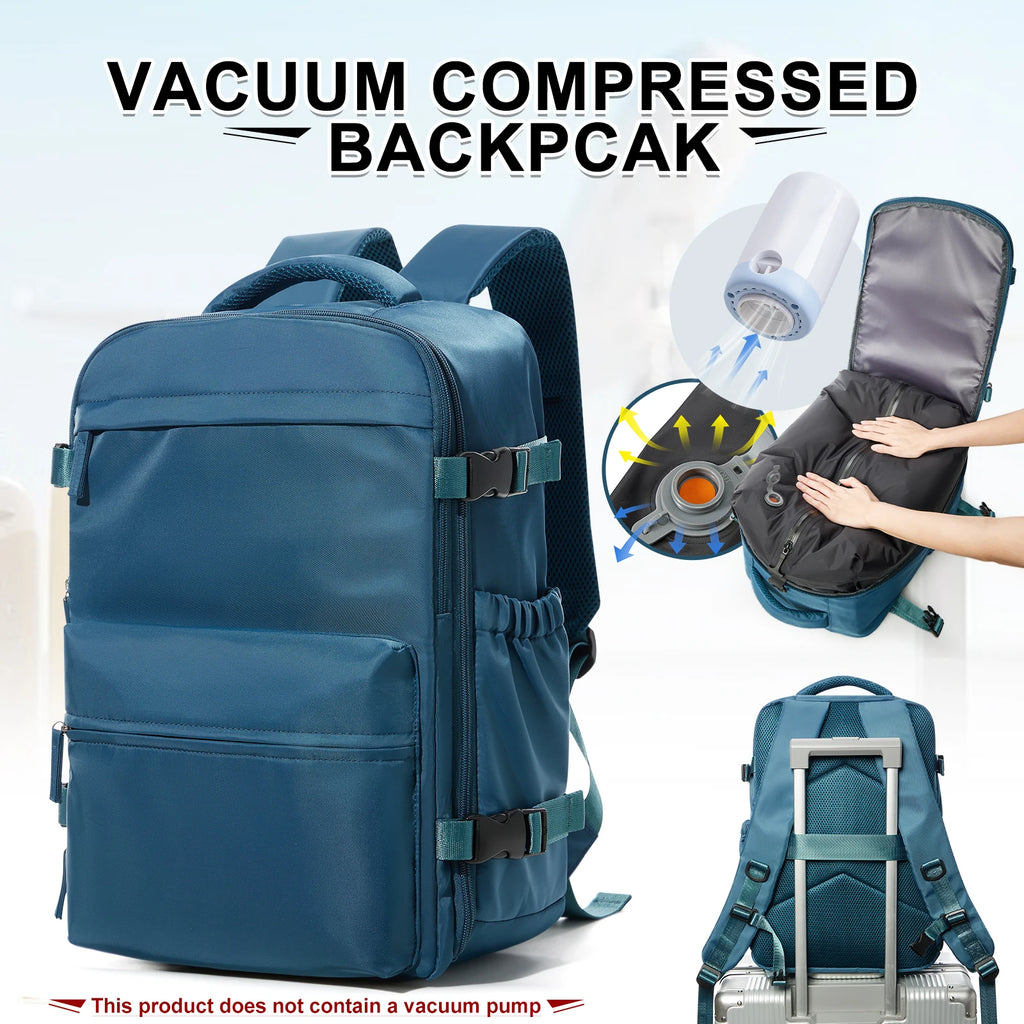 Mochila de viaje para cabina de avión Ryanair 40x20x25, mochila de compresión al vacío, mochila para mujer y hombre, bolso de mano para portátil de negocios