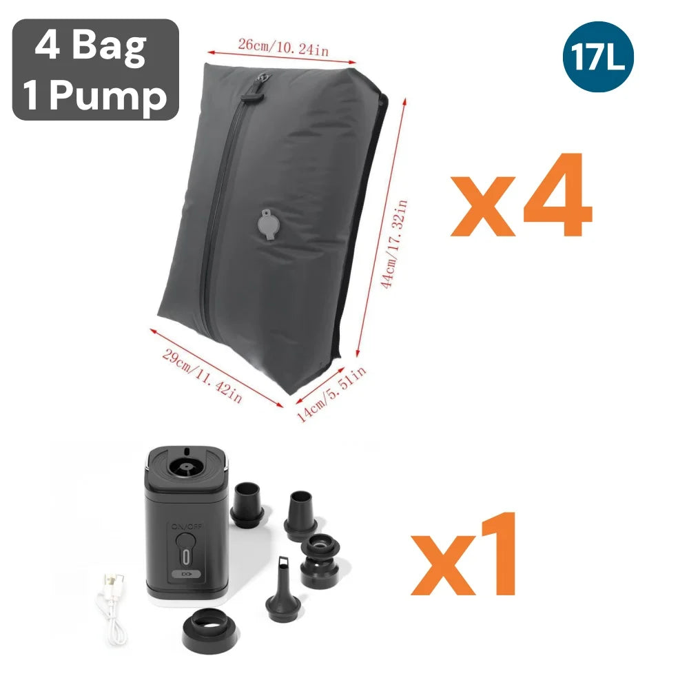 Bolsas de almacenamiento al vacío para viajes, equipaje, organizador de ropa, bolsas de embalaje, accesorios prácticos, cubos de compresión