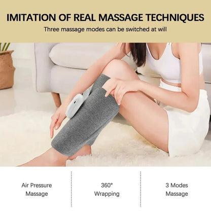 Eletric 360° Air Pressure Calf Massager Wireless Leg Massage 3 Mode Airbag Compresstion Relax Foot Calf Muscle Blood Circulation Beauty-Health Store