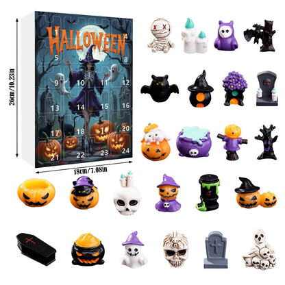 Halloween Advent Calendar 2025 with 24Pcs Horror Figures Halloween Countdown Calendar Spooky Advent Calendar for Kids and Adults