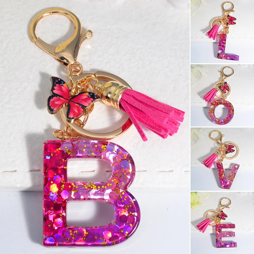 CharmFlair™ – Personalized Butterfly Tassel Keychain 💖
