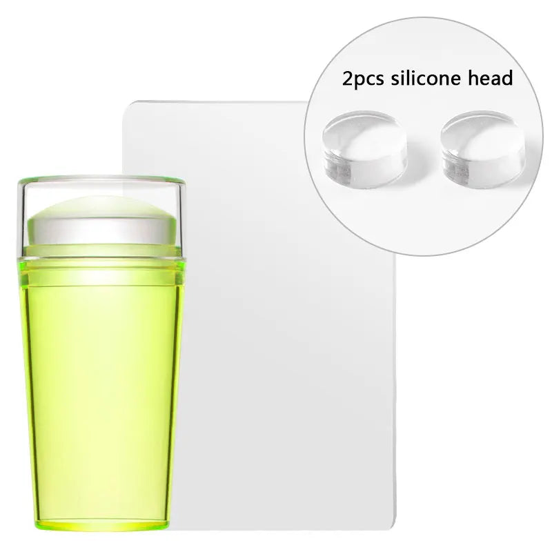 Jelly Silicone Transparent Nail Stamper Set with Scraper Stone's Store