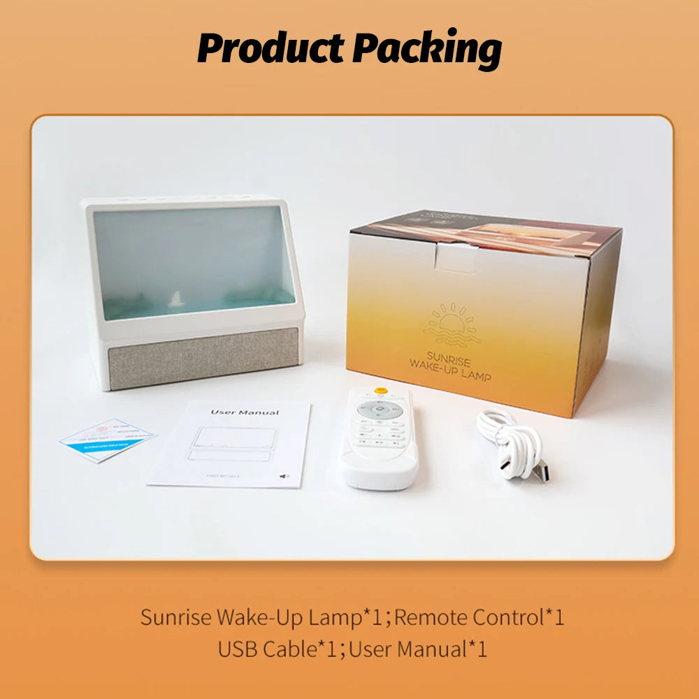 SunGlow™ Wake-Up Lamp 🌅 — Sunrise Light & Soothing Sleep Sounds