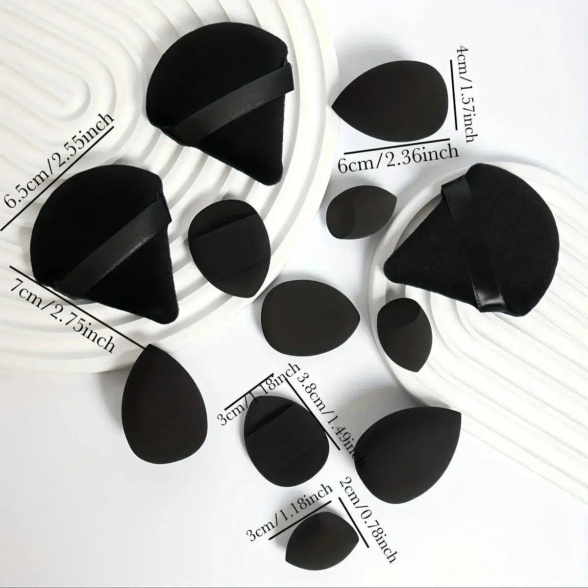 12-Piece All-Purpose Makeup Sponge Set, Made of 3 Loose Powder Puffs, 3 Mini Air Cushion Puffs, 3 Beauty Eggs and 3 Mini Beauty Shop Cherry Darling Store