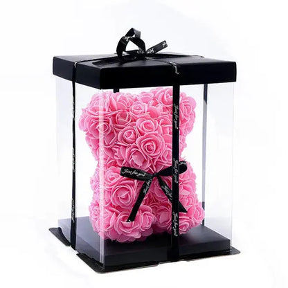 1pc 20cm Rose Bear Artificial Foam Flowers Bear Romantic Creative