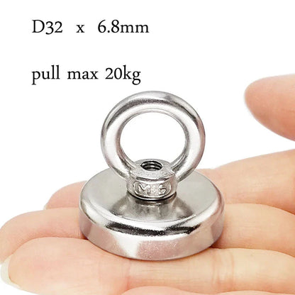 Fishing Magnets, 110lb 242lb 529lb 771lb Pull Force Super Strong Heavy Duty Rare Earth Neodymium Search Magnet For River Fishing Shop1103844153 Store