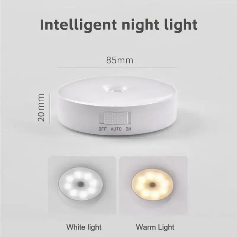 LED Smart Human Body Sensor Night Lamp Emergency Automatic Lighting USB Charging Wireless Magentic Suction Use Night Light ggbingo Official Store