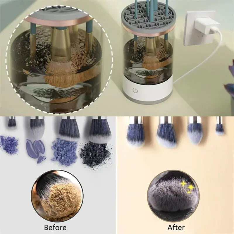 Electric Makeup Brush Cleaner Cosmetic Brush Cleaner Dryer Machine Automatic USB Make Up Brushes Cleaner Spinner Storage Tools SaiMi Beauty Store