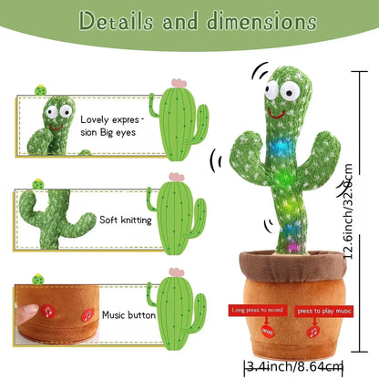 A talking cactus toy that can be charged, recorded, and repeated. Suitable for Spanish, English, and Arabic  voice changer Shop1104086959 Store