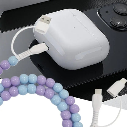4-in-1 Beaded Charging Cable – 66W Fast Charge for All Devices!