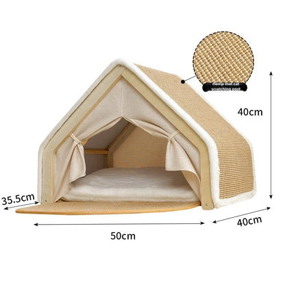 CozyClaw™ Foldable Sisal Cat House